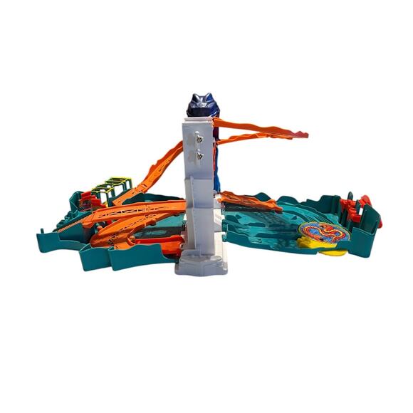 2008 Hot Wheels Shark Bite Bay Fold & Go Pop Up Track Set By Mattel N4739 - Picture 4 of 7